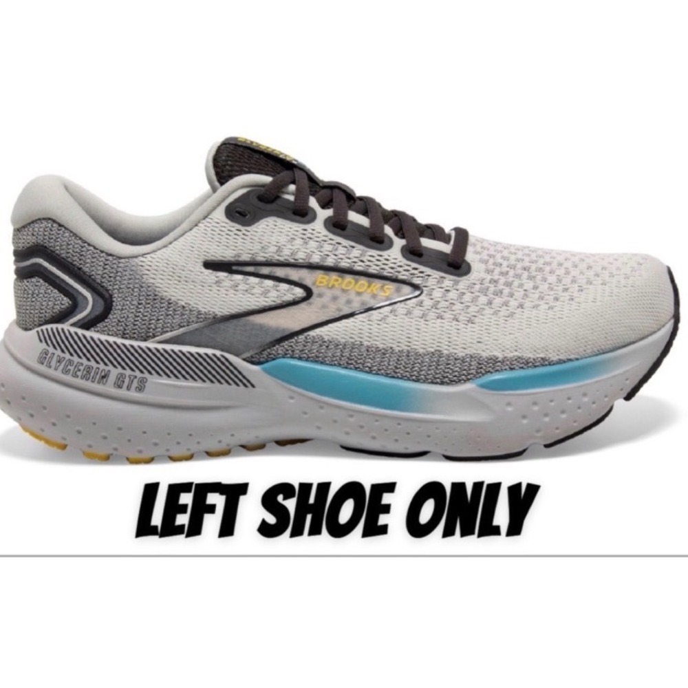 Brooks Glycerin GTS 21 Grey Blue Running Shoe Men 8 Medium LEFT SHOE ONLY
